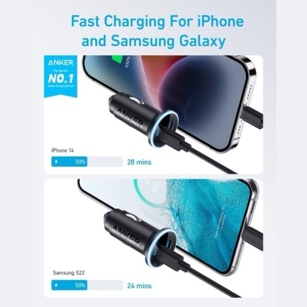Anker 323 USB-C Car Charger Adapter 52.5W A2735011 Black - Image 5