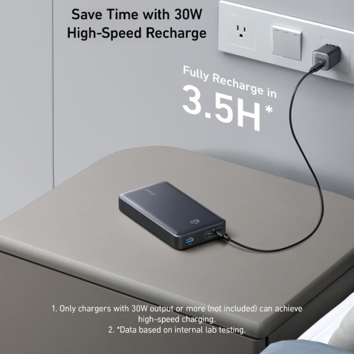 Anker 537 Power Bank, 24000 mAh, Black, A1379H11 - Image 3