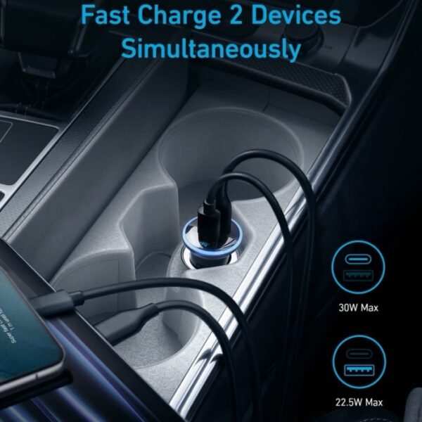Anker 323 USB-C Car Charger Adapter 52.5W A2735011 Black - Image 2