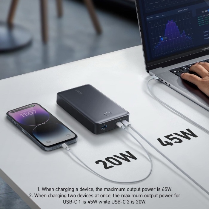 Anker 537 Power Bank, 24000 mAh, Black, A1379H11 - Image 2