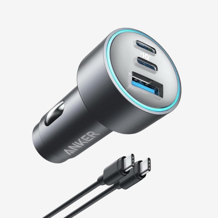 Anker 335 Car Charger 67W with USB-C TO USB-C Cable – Black B2736H11