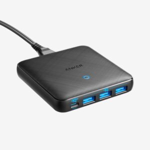 Anker 65W 4 Port PIQ 3.0 Fast Charger Adapter USB C Charger Black A2045K11