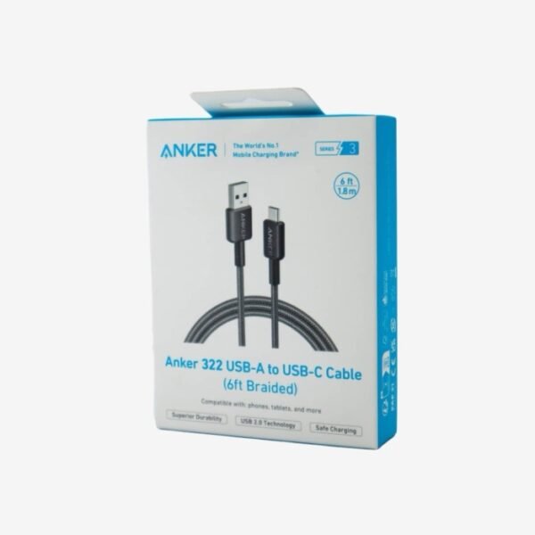 Anker 322 Usb-A To Usb-C Cable 6Ft Nylon Black A81H6H11 - Image 5