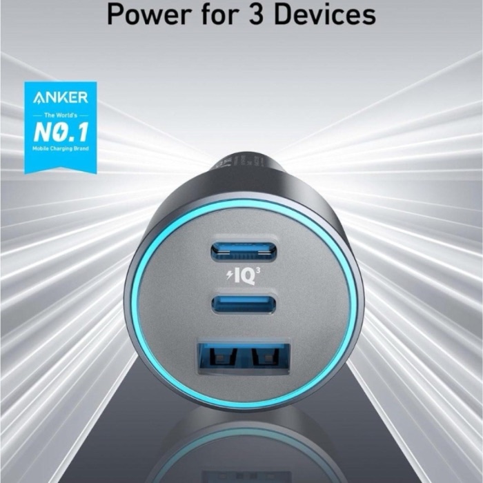 Anker 335 Car Charger 67W with USB-C TO USB-C Cable – Black B2736H11 - Image 4