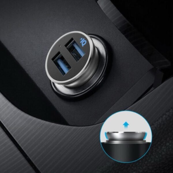 Anker PowerDrive 2 Alloy compact 24W Car Charger Silver A2727H41 - Image 3