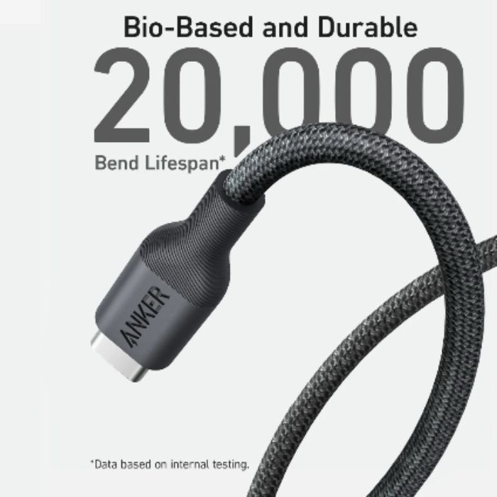 Anker 543 USB-C to USB-C 100W Bio-Nylon 0.9m/3ft Black A80F5H11 - Image 3