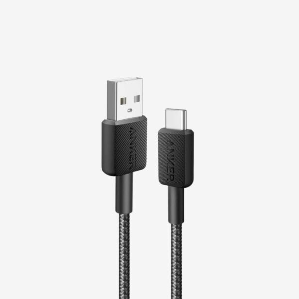 Anker 322 USB-A to USB-C Braided Cable, 3ft/0.9 m, Black, A81H5H11
