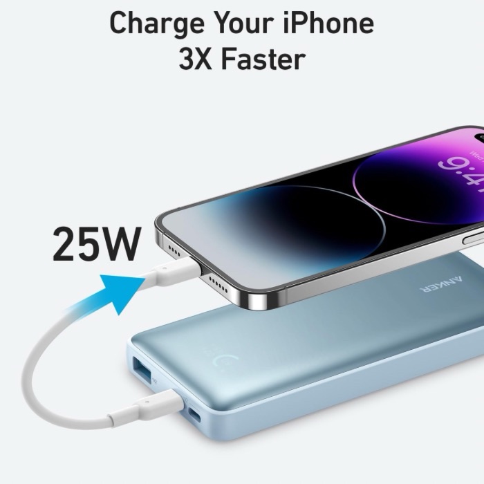 Anker 533 PowerCore 25W 10000mAh PD Power Bank A1249H31 - Blue - Image 2