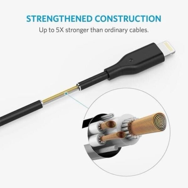 Anker PowerLine Select+ USB Cable with Lightning connector 6ft- A8013H12-Black - Image 2