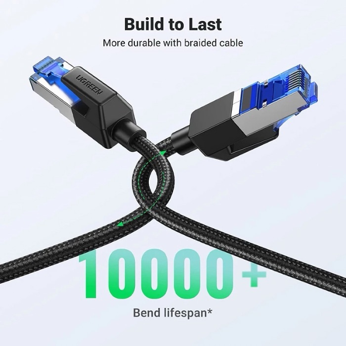 UGREEN CAT8 Shielded Round Braided Cable Modular Plugs 3M NW153 - Image 4