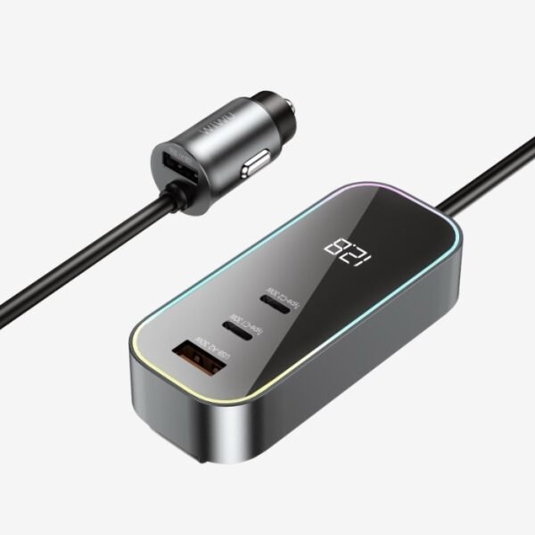 WIWU WI-QC014 120W PD+QC Kirstie Extend Fast Car Charger Multi-Port Black - Image 4