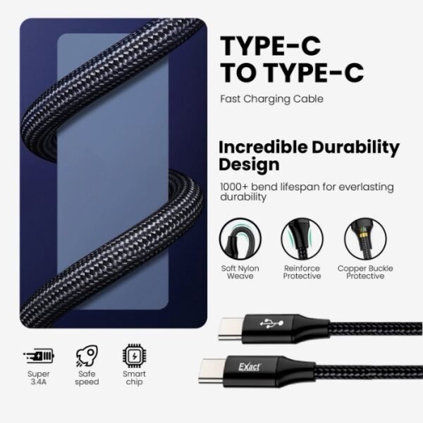 Exact high power C to C cable 120W EX-1109 - Image 3