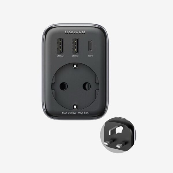 Ugreen CD314 Stop Kontak Outlet Extender Plug 30W USB A + C - Image 2