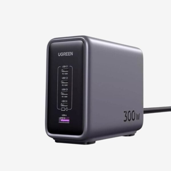 UGREEN Nexode GaN 300W 5 Ports Desktop Charging Station USB C CD333 - Black