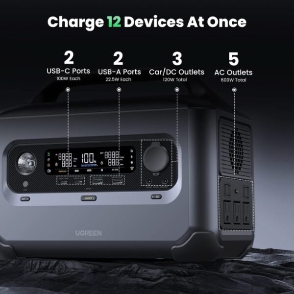 UGreen Power Roam Portable Power Station 680WH 600W UK GS600 - Image 4