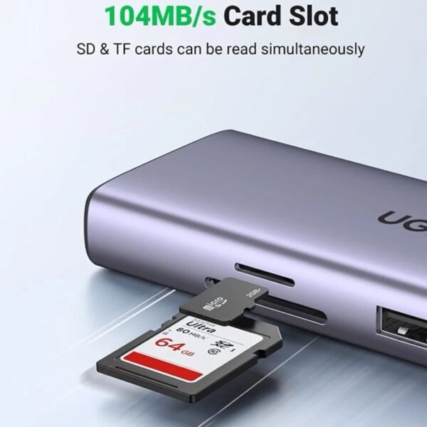 Ugreen 9-In-1 CM490 Hub USB-C 2X USB-A 3.0 USB-A 2.0 2X HDMI 4K/60Hz SD/Tf RJ45 Adapter - Image 3