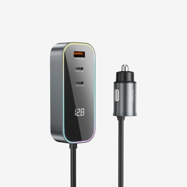 WIWU WI-QC014 120W PD+QC Kirstie Extend Fast Car Charger Multi-Port Black - Image 3