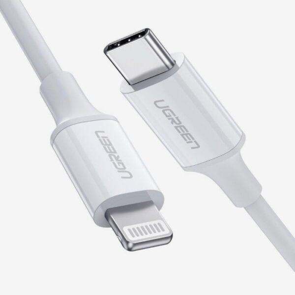 Ugreen USB-C to Lightning 1m Rubber Shell Cable 10493 - White - Image 2