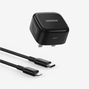 UGreen USB-C 20W PD Charger with  USB-C to Lightning Cable 1m - Black