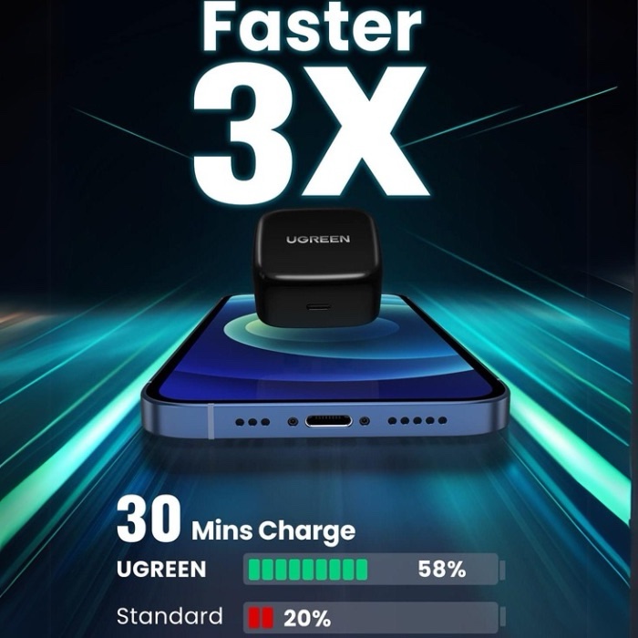 Ugreen 20W PD Fast Charger – Black - Image 2