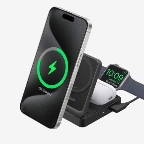 Anker MagGo 15W 3-in-1 Wireless Charger, B2557211 Black - Image 2