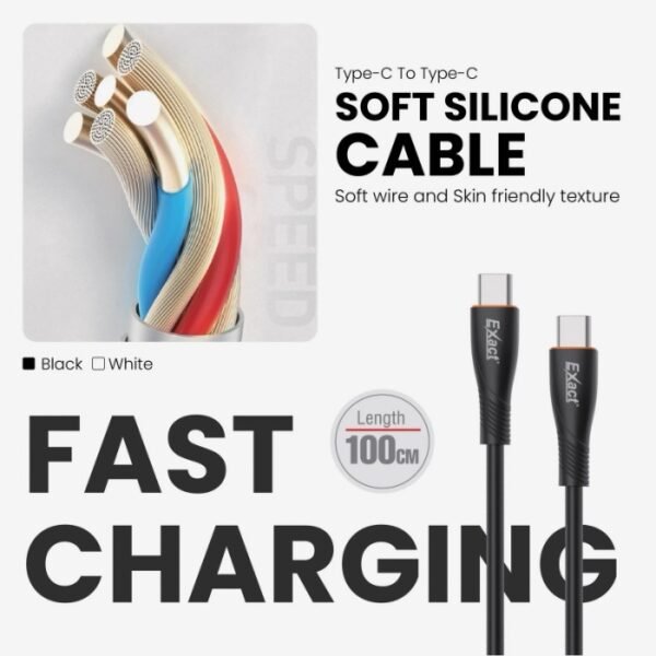 Exact Silicon C to C Cable 1 Meter EX-1103 - Image 4