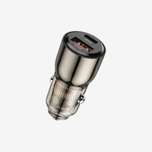 WIWU WI-QC012 95W PD+QC Kirsite Geek USB + Type-C Fast Car Charger Transparent Black