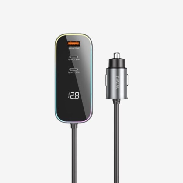WIWU WI-QC014 120W PD+QC Kirstie Extend Fast Car Charger Multi-Port Black