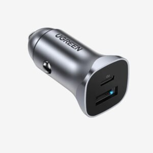 UGREEN CD130 24W USB C Car Charger with PD & QC 3.0 Dual Ports
