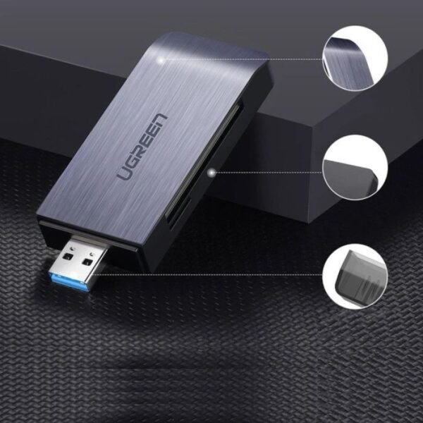 UGREEN CM180 4-in-1 USB 3.0 Card Reader Gray - Image 3
