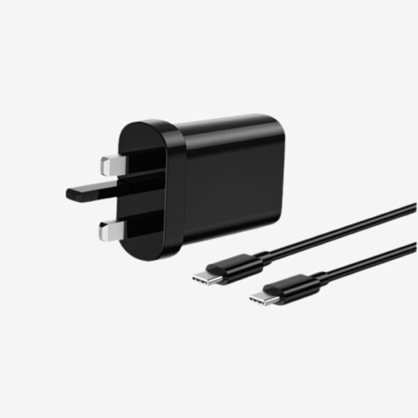 WIWU Quick Fast Charger UK 20W PD With Type-C To Type-C Cable - Black - Image 3