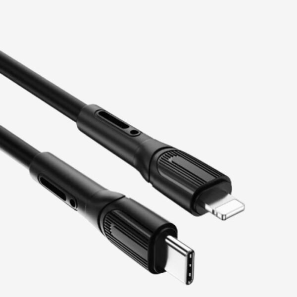WIWU WI-C005 Armor 20W PD Type-C TO Lightning Charging Cable 1M – Black - Image 3