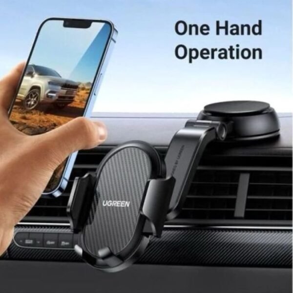Ugreen Waterfall-Shaped Suction Cup Phone Mount - Black - Image 2