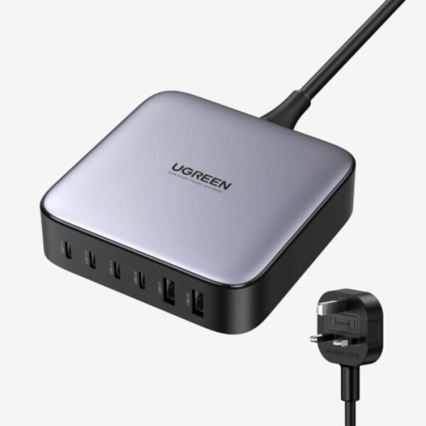UGREEN Nexode 200W 6-Port GaN Desktop Charger UK-PLUG – CD271 – Space Gray