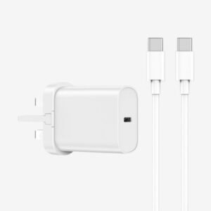 WIWU Quick 20W PD UK Fast Charger With Type-C To Type-C Cable White
