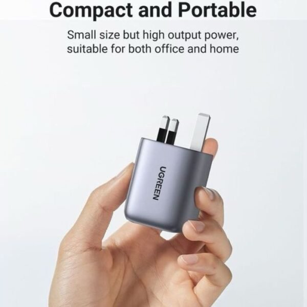 UGREEN Nexode 65W USB-C Wall Charger - 3 Ports - Space Gray - Image 2