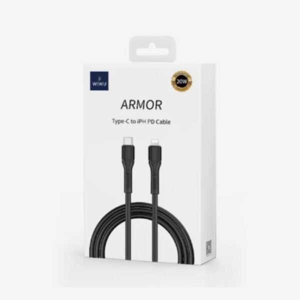 WIWU WI-C005 Armor 20W PD Type-C TO Lightning Charging Cable 1M – Black - Image 5