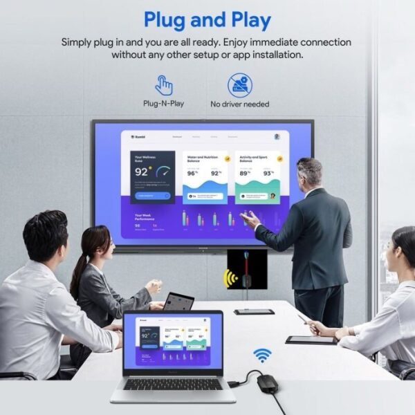 Powerology Wireless HDMI Mirroring Adaptor Pair with USB-C Cable Full HD 1080P - Black PHDMRA - Image 3