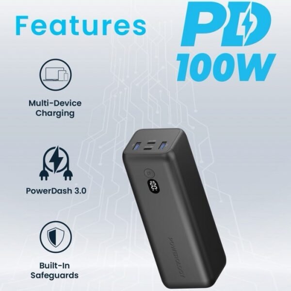 Powerology Onyx 30000mAh Dual USB-C Power Bank PPBCHA20 - Image 4