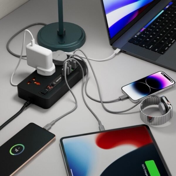 Porodo Multi-Port Power HUB 4 USB-A/USB-C Ultimate Home & Office Kit 2M PDFWCH013 - Image 3