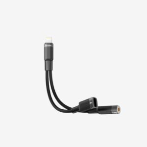 Porodo 2in1 Lightning to Lightning + 3.5 Jack Headphone and Charging Converter Adapter