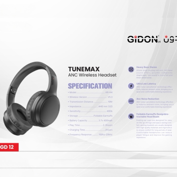 Gidon Tunemax ANC Wireless Headset GD-12 - Image 2