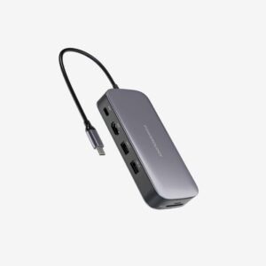 Powerology 256 GB USB-C Hub & SSD Drive All-in-one Connectivity & Storage PD 100W - Gray PWSDHB256