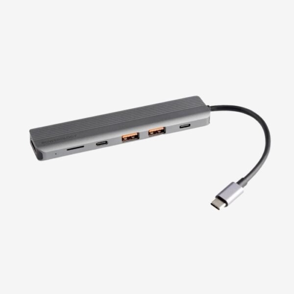Powerology 6-in-1 Slim 4K HDMI USB-C Hub P61HBC - Image 3