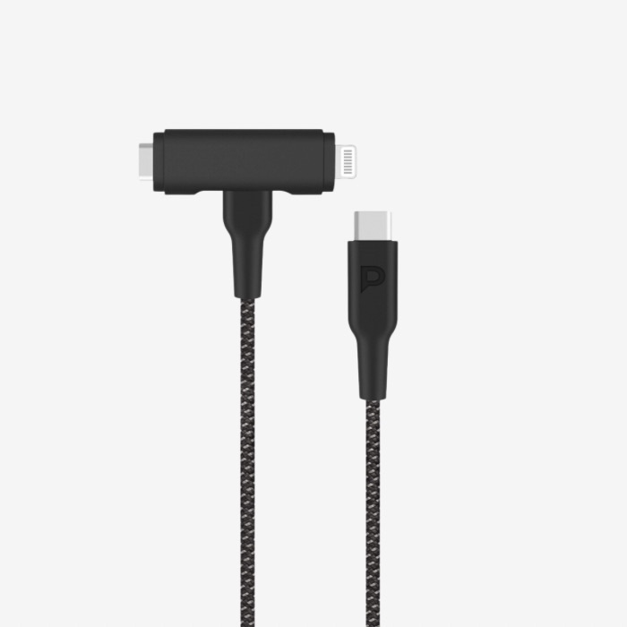 Powerology MFI Braided Type-C to Type-C and Lightning 2in1 C94 Cable 1.2M PCAB007