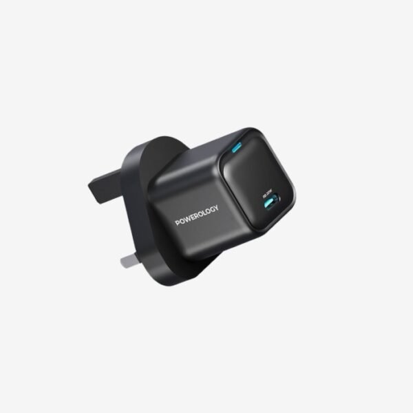 Powerology 20W Single C Port PD Charger UK - Black PWCUQC016 - Image 2