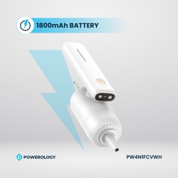 Powerology 4in1 180° Foldable Car Vacuum Cleaner - White PW4N1FCV - Image 4