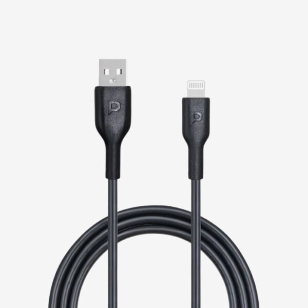 Powerology USB-A To Lightning Data Sync And Charge Cable 1.2m - Black PWATL1M