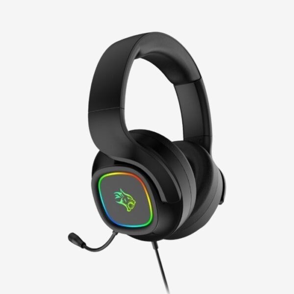 Porodo Gaming RGB Headphone with Detachable Microphone - Black PDX418 - Image 2