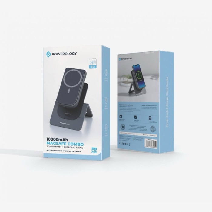 Powerology 10000mAh Magsafe Combo Powerbank with Charging Stand 20W PPBCHA21 - Image 5